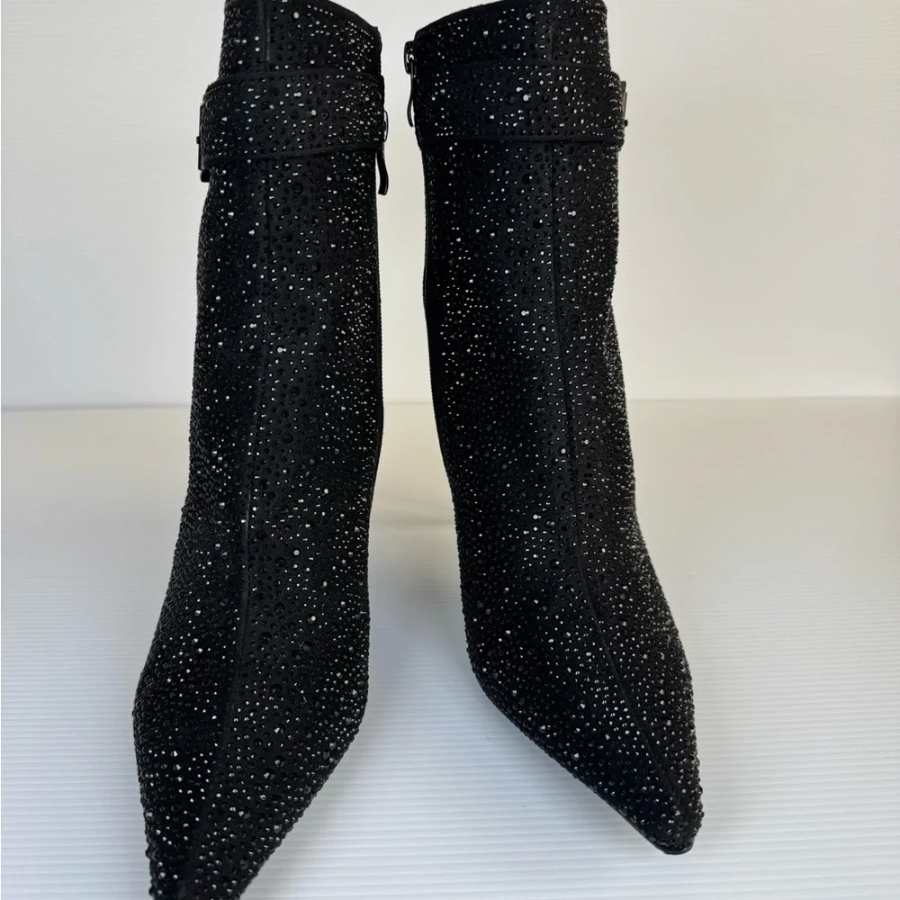 Sparkly Rhinestone Stiletto Ankle Boots Glam Party Concert Bootie Size 9 - Picture 6 of 6